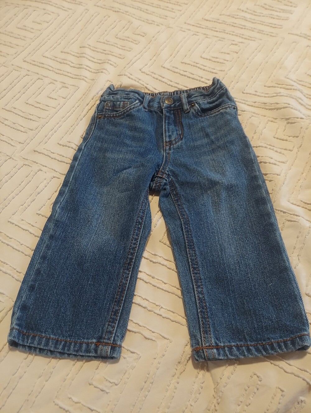 Cherokee Baby Toddler Boys Straight Fit Blue Jeans Elastic Waist 18M